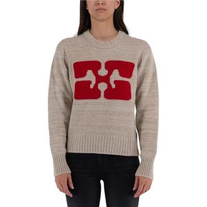 Ganni, Dames, Truien, Beige, Maat: L Wol,
