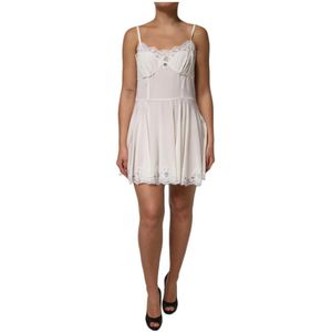 Dolce & Gabbana - Slipjurk - Wit - 100% Zijde - Met Kant