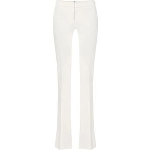 Elisabetta Franchi, Dames, Broeken, Wit, Maat: M Satijn,