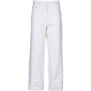 Max Mara, Dames, Broeken, Wit, Maat: L Katoen,