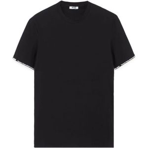 Msgm, Heren, Tops, Zwart, Maat: S Katoen,