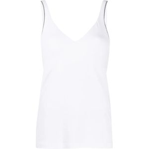 Brunello Cucinelli, Dames, Tops, Wit, Maat: XS Katoen,