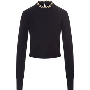 Rabanne, Dames, Truien, Zwart, Maat: S Wol,