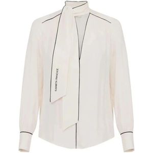 Elisabetta Franchi, Dames, Blouses & Shirts, Wit, Maat: M Viscose,