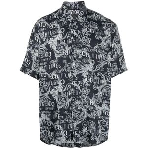 Versace Jeans Couture, Heren, Overhemden, Grijs, Maat: S Viscose,