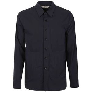 Aspesi, Heren, Overhemden, Blauw, Maat: L Katoen,
