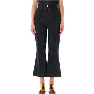 Ganni, Dames, Broeken, Zwart, Maat: M Viscose,