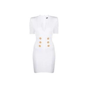 Balmain Elegante Witte Jurk voor Vrouwen , White , Dames , Maat: S