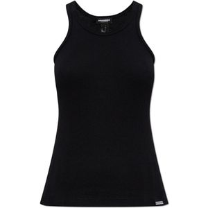 Dsquared2, Dames, Tops, Zwart, Maat: XL Katoen,