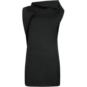 Jacquemus, Dames, Jurken, Zwart, Maat: 2XS Leer,