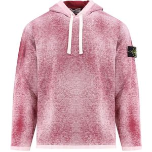 Stone Island, Heren, Sweatshirts & Hoodies, Rood, Maat: S Katoen,