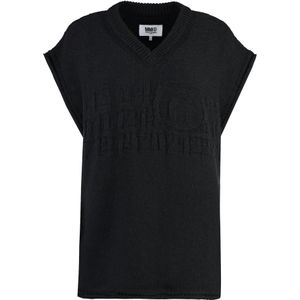 MM6 Maison Margiela, Dames, Truien, Zwart, Maat: S Wol,