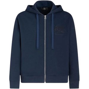 Etro, Heren, Sweatshirts & Hoodies, Blauw, Maat: M Katoen,