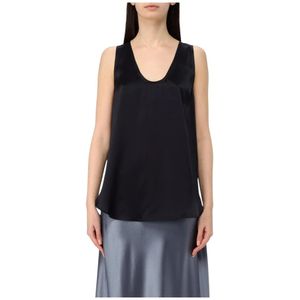 Max Mara, Dames, Tops, Zwart, Maat: L Zijde,