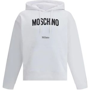 Moschino, Heren, Sweatshirts & Hoodies, Wit, Maat: S Katoen,