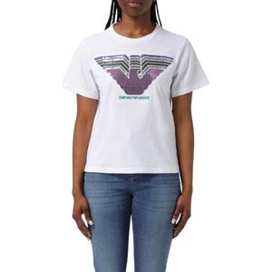 Emporio Armani, Dames, Tops, Wit, Maat: L Katoen,