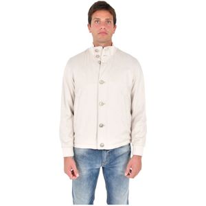 Herno, Heren, Jassen, Wit, Maat: M Zijde,