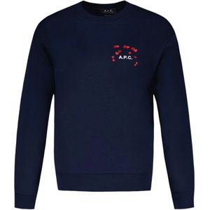 A.p.c., Heren, Sweatshirts & Hoodies, Blauw, Maat: S Katoen,