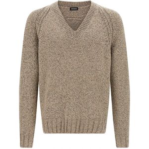 Zegna, Heren, Truien, Beige, Maat: XL Wol,