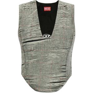 Diesel, Dames, Tops, Grijs, Maat: S Katoen,