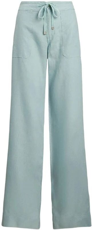 Ralph Lauren, Dames, Broeken, Blauw, Maat: L Linnen,