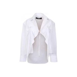 Jacquemus Witte Gedrapeerde Crop Hemden voor Vrouwen , White , Dames , Maat: XS