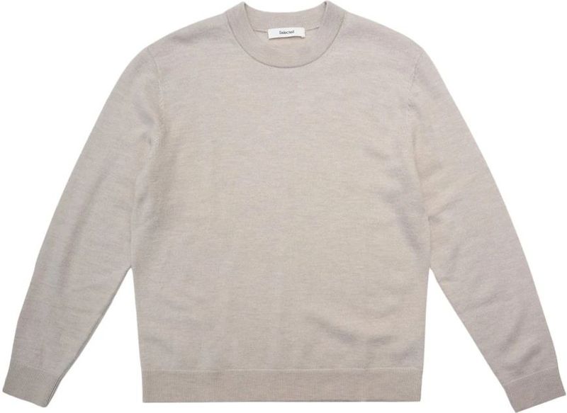 Selected - Relaxed Fit - Gebreide Trui - Ronde Hals - Lange Mouwen - 100% Merinowol