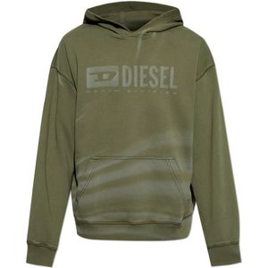 Diesel, Heren, Sweatshirts & Hoodies, Groen, Maat: M Katoen,