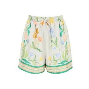 Casablanca Bloemrijke zijden shorts , Multicolor , Dames , Maat: XS