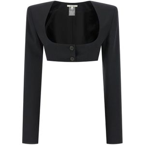 Nensi Dojaka, Dames, Jassen, Zwart, Maat: S Wol,