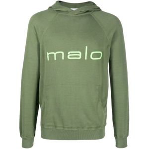 Malo, Heren, Sweatshirts & Hoodies, Groen, Maat: XL Katoen,