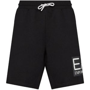 Emporio Armani Ea7, Heren, Korte broeken, Zwart, Maat: XS Katoen,