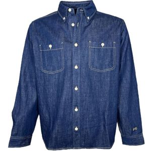 Denham, Heren, Overhemden, Blauw, Maat: M Denim,