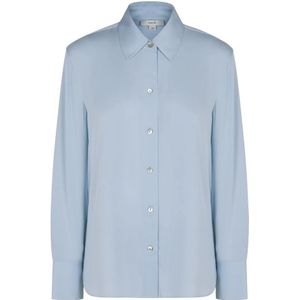 Vince, Dames, Blouses & Shirts, Blauw, Maat: L Zijde,