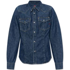Diesel, Dames, Blouses & Shirts, Blauw, Maat: L Denim,