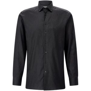 Etro, Heren, Overhemden, Zwart, Maat: L Satijn,