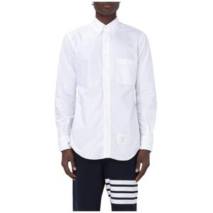 Thom Browne, Heren, Overhemden, Wit, Maat: 2XL Katoen,