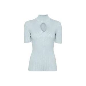 Fendi Blauwe Gebreide Top met Uitsnijding , Blue , Dames , Maat: S