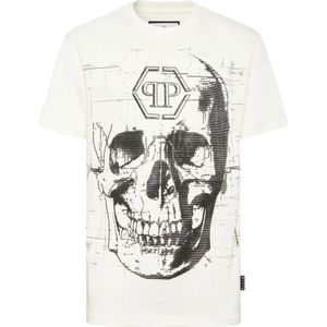 Philipp Plein, Heren, Tops, Wit, Maat: S Katoen,