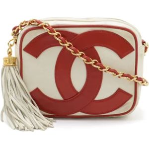 Chanel Vintage, Dames, Pre-owned, Rood, Maat: ONE Size Leer,