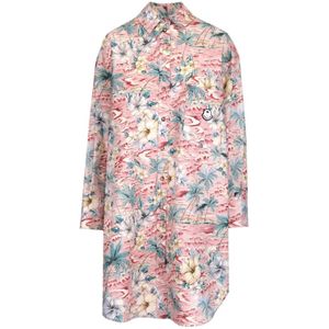 Moncler, Dames, Blouses & Shirts, Roze, Maat: S Katoen,