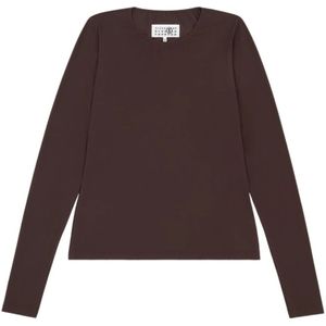 MM6 Maison Margiela, Dames, Tops, Bruin, Maat: L Polyamide,