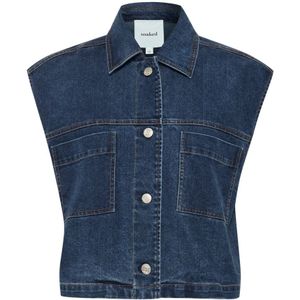 Soaked in Luxury, Dames, Jassen, Blauw, Maat: M Denim,
