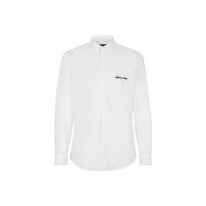 Fendi Witte Katoenen Overhemd met Italiaanse Kraag , White , Heren , Maat: XL