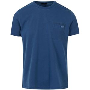 Fay, Heren, Tops, Blauw, Maat: 2XL Katoen,