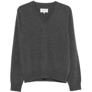 Maison Margiela, Dames, Truien, Grijs, Maat: XS Wol,
