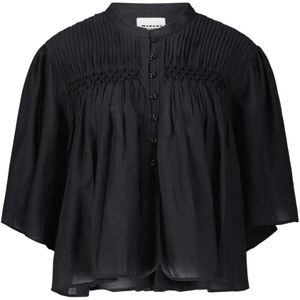 Isabel Marant, Dames, Blouses & Shirts, Zwart, Maat: S Katoen,