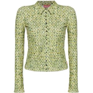 Diesel, Dames, Blouses & Shirts, Groen, Maat: L Leer,