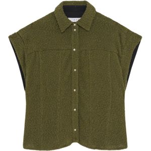 Iro, Dames, Blouses & Shirts, Groen, Maat: L Katoen,