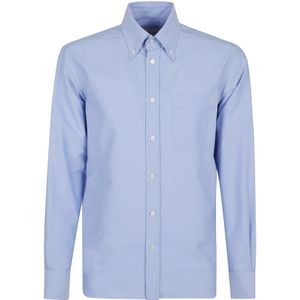 Valentino Garavani, Heren, Overhemden, Blauw, Maat: L Katoen,